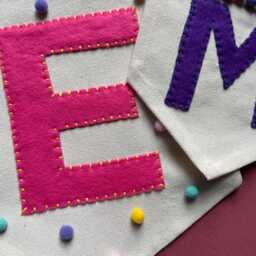 Personalised Initial Wall Banner - Handmade Nursery Decor - thumbnail 2