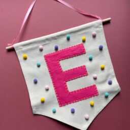Personalised Initial Wall Banner - Handmade Nursery Decor - thumbnail 3