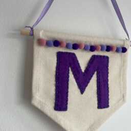 Personalised Initial Wall Banner - Handmade Nursery Decor - thumbnail 4