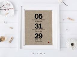 Personalized Anniversary Date Print - Cotton Or Linen, Special Occasions - thumbnail 1
