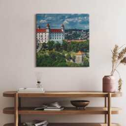 Bratislava Castle Canvas, Wall Art Picture, Green Decoration, Travel Canvas - thumbnail 1