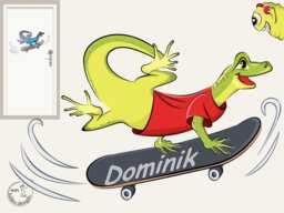 "Wall Sticker ""Lizard On Skateboard"