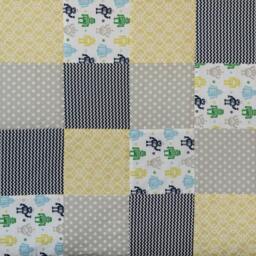 Baby Boy Quilt, Blue & Green Quilt, Boy Bedding, Baby Shower Gift, Robot Nursery, New Gift - thumbnail 2
