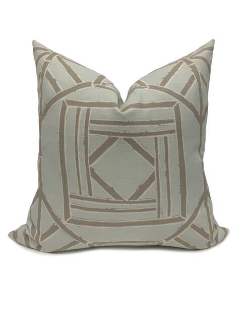 Thibaut Shoji Panel Dynasty Collection Aqua Cushion Cover Pillow Double Sided - image 1