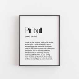 Pit Bull Definition Print - Dog Lover Wall Art, Gift, Pet Decor, Unframed Print, Mom, Home Decor - thumbnail 1