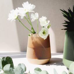 Small Bud Vase For Dried Flowers - Cute New Home Gifts, Unique Decor, 3D Printed Vase, Geometric Zig Zag Line Pattern, Desk Organizer - thumbnail 1