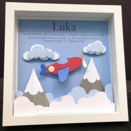 Paper Airplane Name Sign - Modern Aviation Nursery Decor, Gender Neutral Baby Shower Gift, Custom Plane, Personalized Gift - thumbnail 3