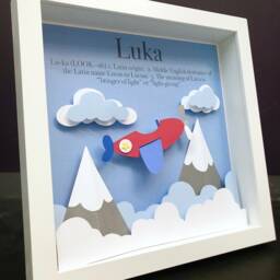 Paper Airplane Name Sign - Modern Aviation Nursery Decor, Gender Neutral Baby Shower Gift, Custom Plane, Personalized Gift - thumbnail 2