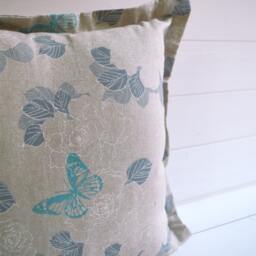 Decorative Pillow, Butterfly Throw Pillows, Tourquoise, Modern Design, Pillow Cover & Padding, Grey, Crude , White Colour - thumbnail 2