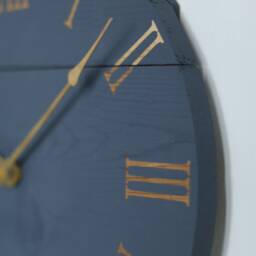 Wood Wall Clock - Navy Gold Accent 15 - thumbnail 4