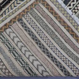 4x6 Afghan Striped Rug, Natural Dyes Beige Turkmen Hand Knotted Wool Area Oriental Gabbeh Rug For Bedroom, Office, Living Room - thumbnail 4