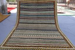 4x6 Afghan Striped Rug, Natural Dyes Beige Turkmen Hand Knotted Wool Area Oriental Gabbeh Rug For Bedroom, Office, Living Room - thumbnail 1