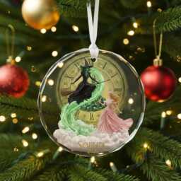 Personalized Wicked Glass Ornament 2025, Elphaba & Glinda Christmas Ornament, The Musical Gift, Emerald City Fantasy - thumbnail 2