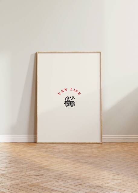Van Life Print, Camper Decor, Cute Aesthetic Wall Art, Caravan Poster, Decor - image 1