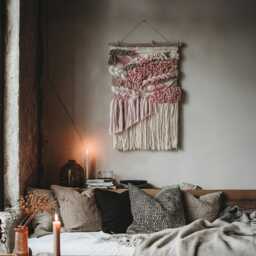 Boho Woven Wall Hanging Weaving Tapestry For Hallway, Bedroom, Staircase Or Above Sofa Decor - thumbnail 2