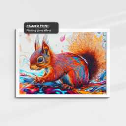 Abstract Squirrel Animal Art Oil Painting Framed Poster Print, Canvas Wall Decor Bedroom Home Interior Birthday Gift - thumbnail 3