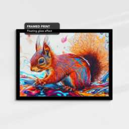 Abstract Squirrel Animal Art Oil Painting Framed Poster Print, Canvas Wall Decor Bedroom Home Interior Birthday Gift - thumbnail 2