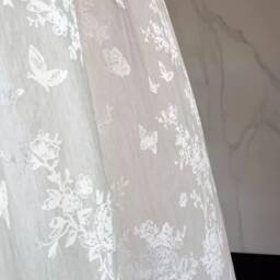 Villa Sheer Curtain, Floral Glow Custom Curtain Panel, For Bedroom & Living Room, Door Extra Long 1Pc - thumbnail 3