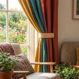 Curtain Holdbacks - Oak Adhesive Tie Backs No Drill Hooks Wooden Wall Mounted Single Or Pair - thumbnail 2