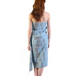 Aqua Blue Stone Jacquard Turkish Cotton Beach Towel, Personalized Bridesmaid Gift, Wedding Sarong, Cover Up, Bath Towel - thumbnail 3