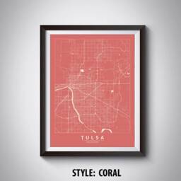 Tulsa Ok Map Print Vintage Style Travel Poster, Office Wall Art - thumbnail 3