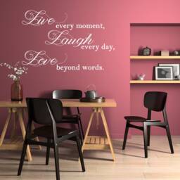 Live Laugh Love Sticker - Quote Art Mac Wall Stickers Quotes Window Words Life Vinyl Decal Laptop Positive Inspiration Family Bedroom - thumbnail 1
