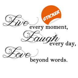 Live Laugh Love Sticker - Quote Art Mac Wall Stickers Quotes Window Words Life Vinyl Decal Laptop Positive Inspiration Family Bedroom - thumbnail 2