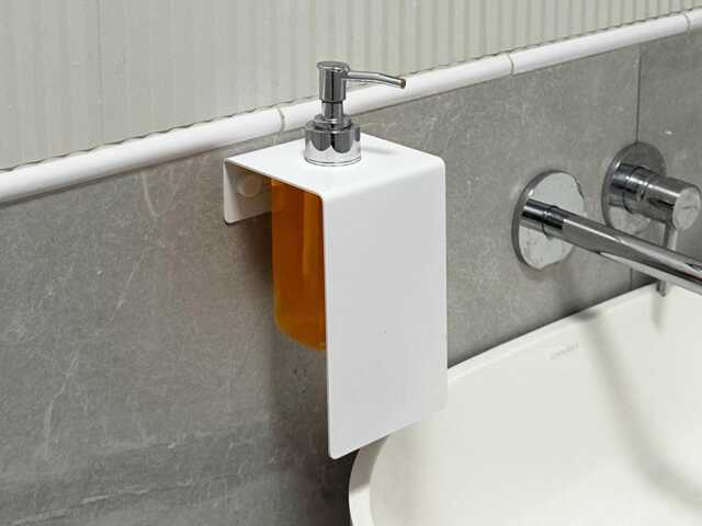 White Stainless Steel Soap Dispenser, Modern Bathroom Accessory, Liquid Bottle Holders, Sapo - image 1