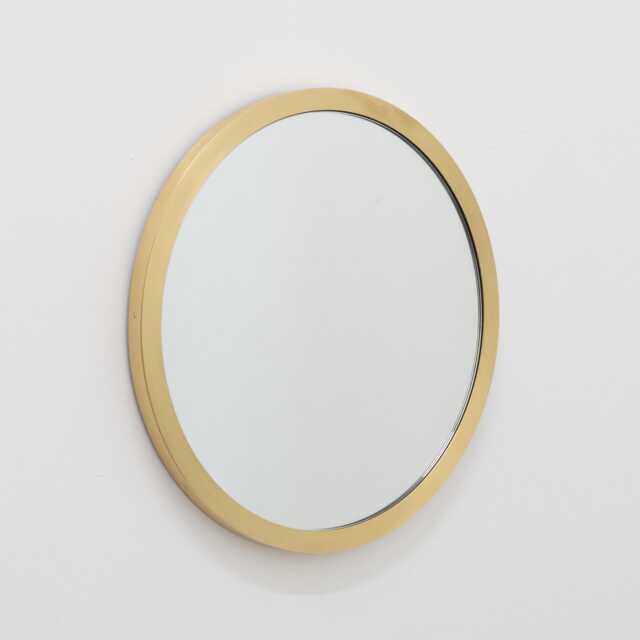 Orbis??? Round Mirror With Handcrafted Full Brass Frame, Large, Xl - image 1