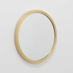 Orbis??? Round Mirror With Handcrafted Full Brass Frame, Large, Xl - thumbnail 1