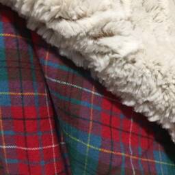 British Columbia Tartan Blanket, Red Plaid Faux Fur Throw - thumbnail 4