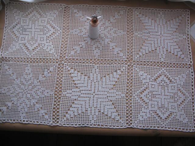 "Handmade Crochet Cotton Table Runner Christmas Home Decor - 21.65""x33.46" - image 1
