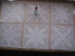 "Handmade Crochet Cotton Table Runner Christmas Home Decor - 21.65""x33.46" - thumbnail 1