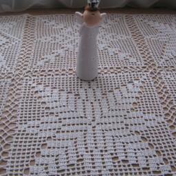 "Handmade Crochet Cotton Table Runner Christmas Home Decor - 21.65""x33.46" - thumbnail 3