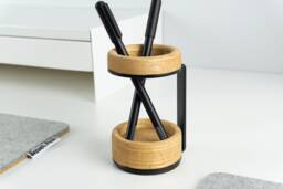 Wood Pen Holder, Organizer, Pencil Minimal Stand, Home Office Gift - Made in Canada Modern Cup