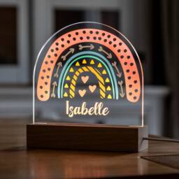 Personalised Night Light Baby Boys Girls - Rainbow Kids Nightlight Lamp Led Uv579 - thumbnail 1