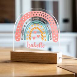 Personalised Night Light Baby Boys Girls - Rainbow Kids Nightlight Lamp Led Uv579 - thumbnail 3