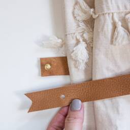 Leather Curtain Tieback Hooks Nursery Window Treatments Tie Back Holder Rustic Kitchen Decor Loop Scandinavian Modern - thumbnail 3