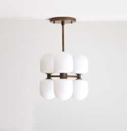 Brass Chandelier, Modern Sputnik Mid-Century Lm2, Ul Listed, No.0351