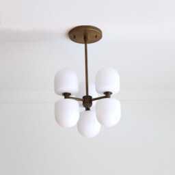 Brass Chandelier, Modern Sputnik Mid-Century Lm2, Ul Listed, No.0351 - thumbnail 3