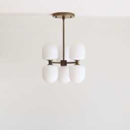 Brass Chandelier, Modern Sputnik Mid-Century Lm2, Ul Listed, No.0351 - thumbnail 2