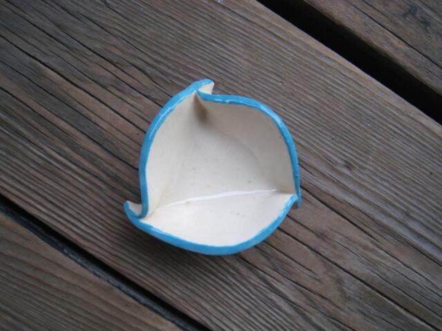 Triangle Ring Dish Made To Order - Ceramics & Pottery Tiny Bowl Little Pet Miniature Serving Tea Bag Rest - image 1