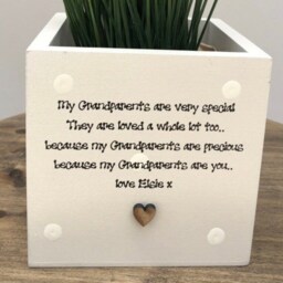 Grandparents Personalised Flower/Plant Pot Grandad Gift Shabby Chic Style. Nana Grandad Nanny Or Any Name You Require. Christmas Birthday - thumbnail 2
