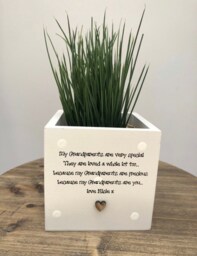 Grandparents Personalised Flower/Plant Pot Grandad Gift Shabby Chic Style. Nana Grandad Nanny Or Any Name You Require. Christmas Birthday - thumbnail 1