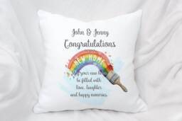 New Home Rainbow Personalised Cushion, Ideal Gift