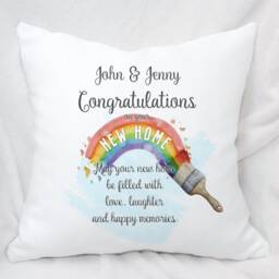 New Home Rainbow Personalised Cushion, Ideal Gift - thumbnail 3