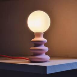 Handmade Jesmonite Table Lamp Modern Curvy Design With Led - thumbnail 2