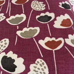 "Clara Floral Cushion Covers Purple, Red, Grey - Set Of 2 - 16""-22" - thumbnail 3