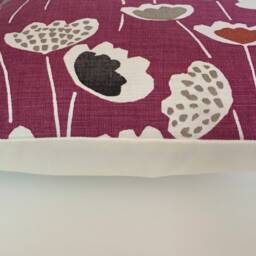 "Clara Floral Cushion Covers Purple, Red, Grey - Set Of 2 - 16""-22" - thumbnail 2
