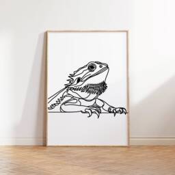 Bearded Dragon Poster Set - Of 3 Prints - Line Drawing Print Home Decor Pictures Artwork Painting Bedroom Wall Art Gifts - thumbnail 3